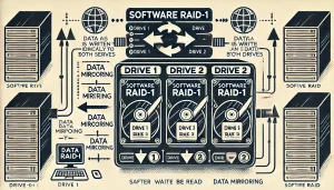 Diagram explaining disk mirroring in RAID 1 setup